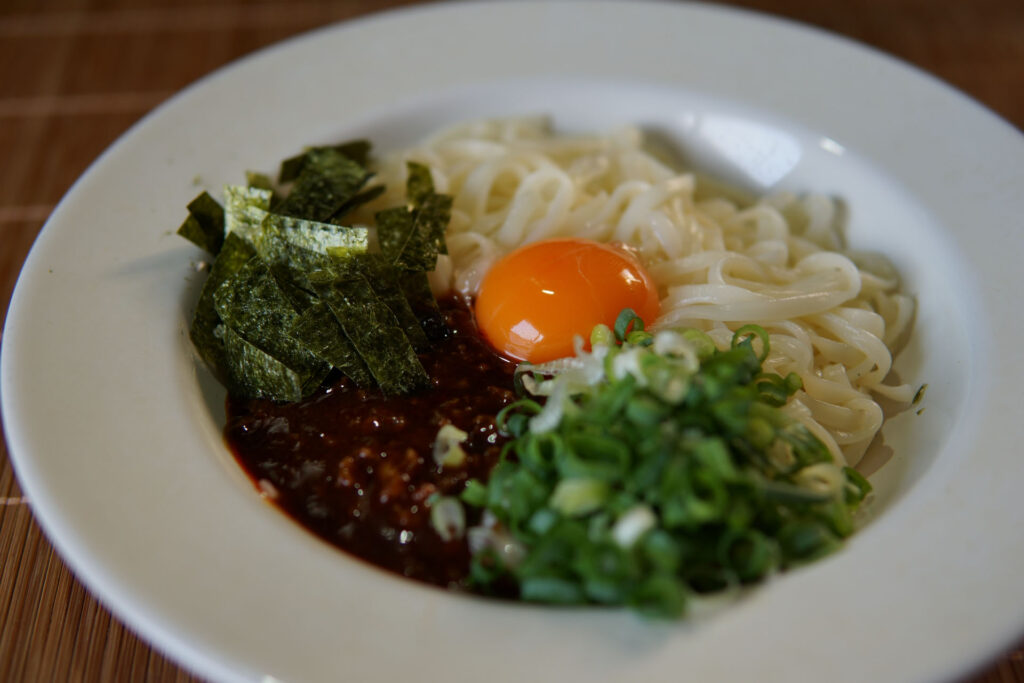 釜玉太郎 台湾釜玉とマルちゃん 稲庭風細うどん