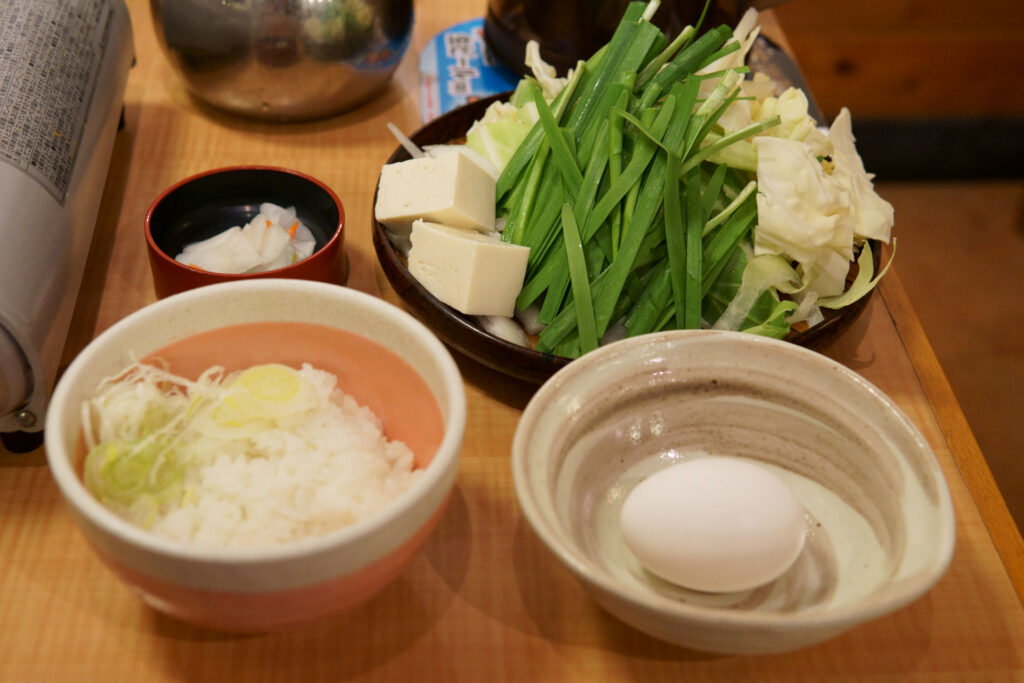 追加野菜盛りと雑炊セット