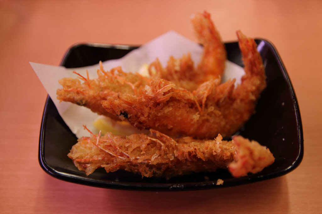 まるごと海老の柚子こしょう天ぷら