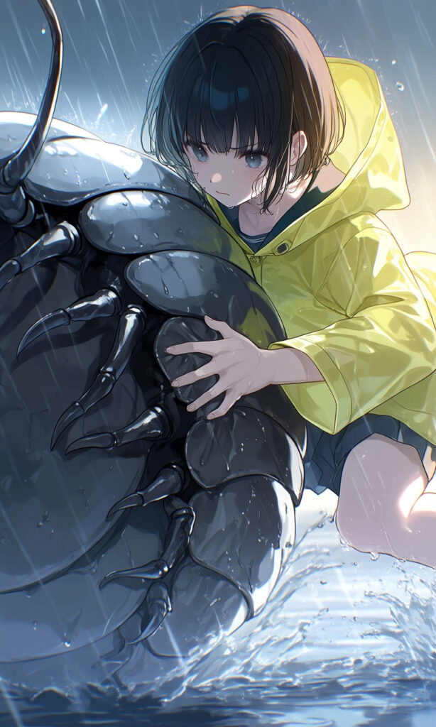 The Girl and the Giant Pill Bug — In the Storm