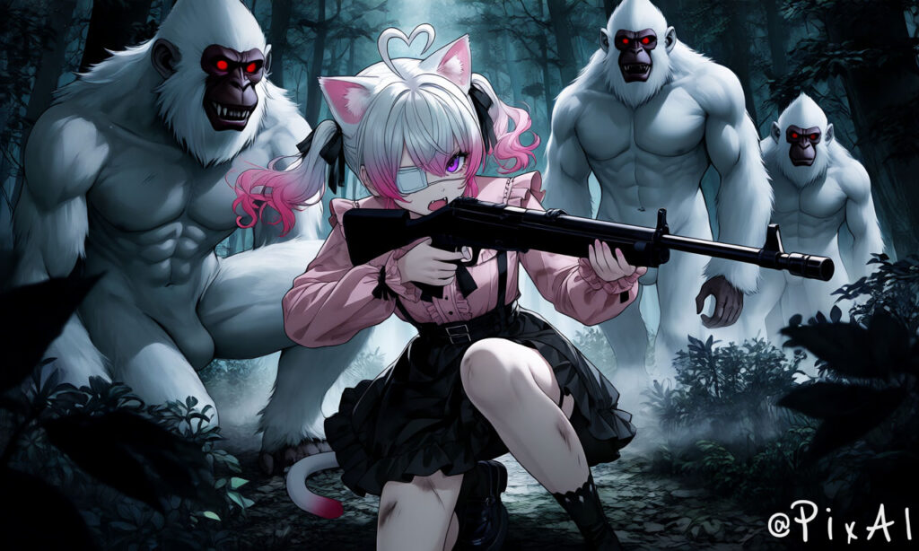 【PixAI】Hunter vs Prey — In the Deep Mist —