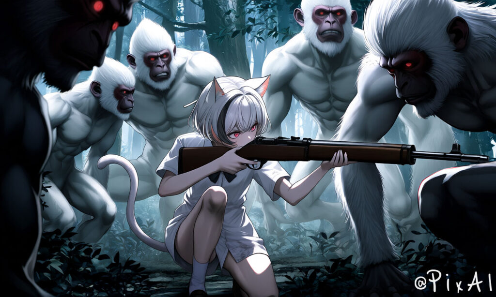 【PixAI】Hunter vs Prey — In the Deep Mist —