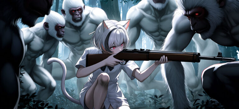 【PixAI】Hunter vs Prey — In the Deep Mist —