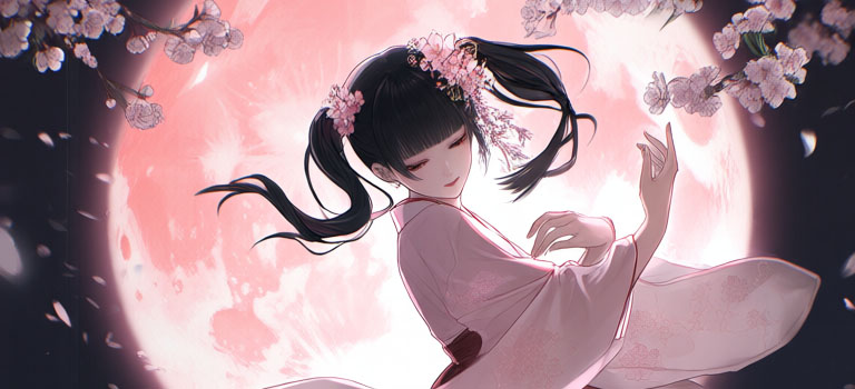 【PixAI】A Girl Wrapped in Cherry Blossoms