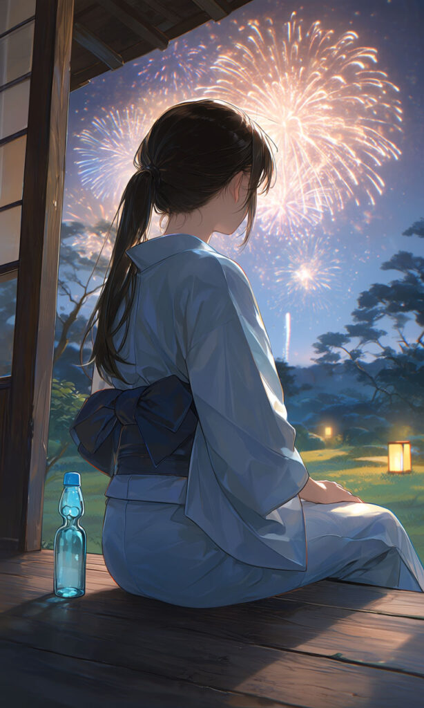【PixAI】夕涼み — おばあちゃんの家で